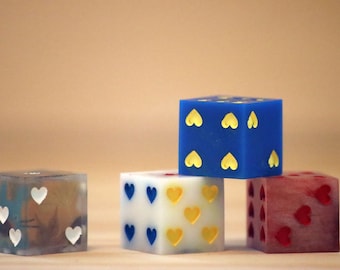 Single D6s with Hearts | Dungeons and Dragons | MTG | D&D | TTRPG | Variety of Colours