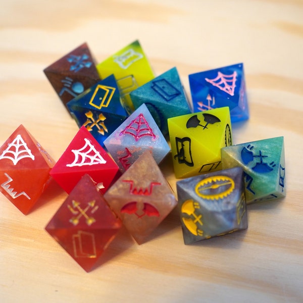 Trap Dice | Dungeon Master Dice | Dungeons and Dragons | TTRPG | Variety of Colours