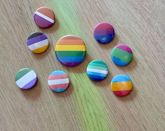 Pride Flag Buttons | Small & Medium | Custom Version Available