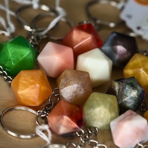 Blank D20 Dice Keychain | Variety of Colours!