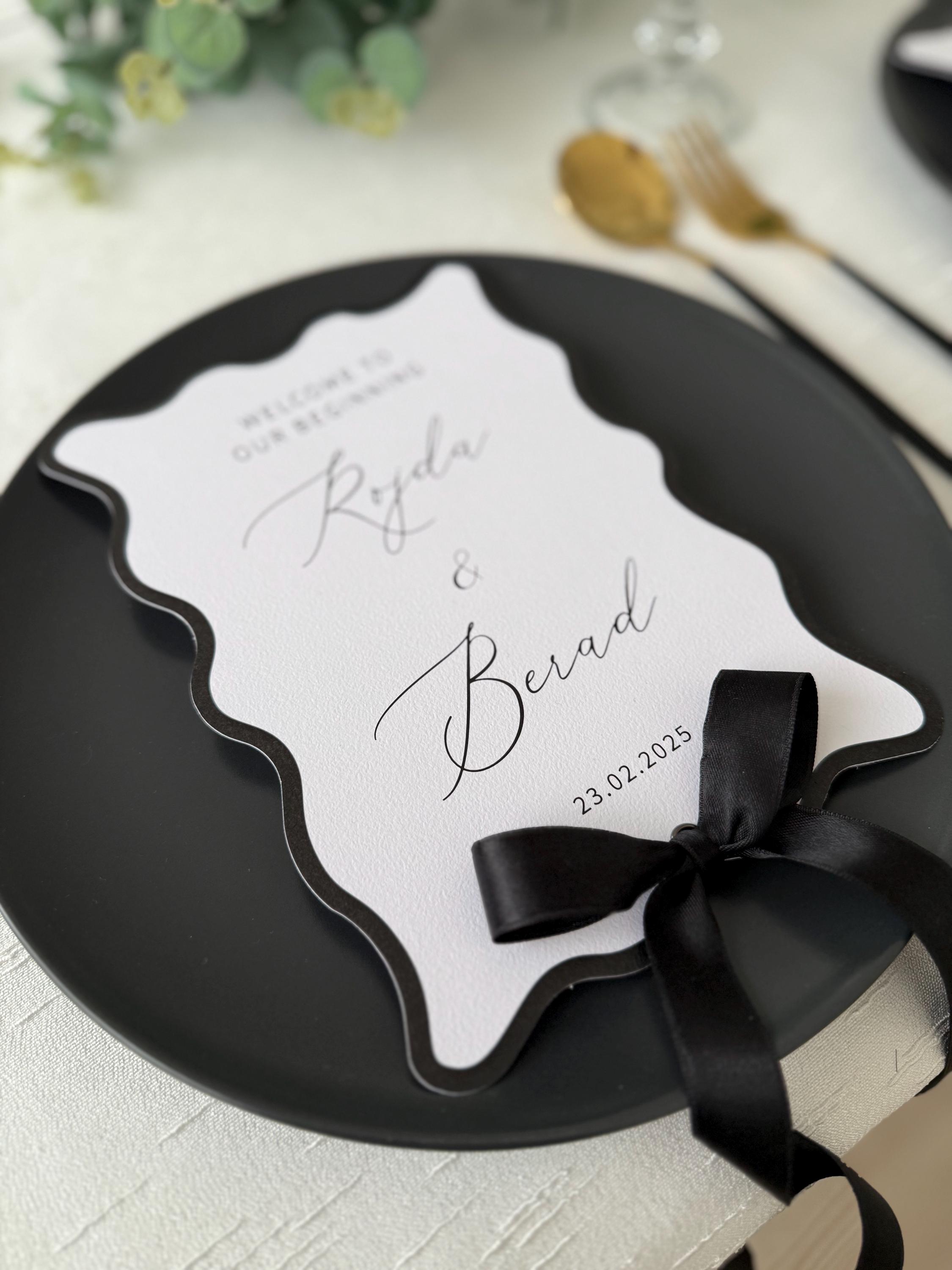 Place Card With Ribbon, Place Card Menu, Wedding Menu, Event Menus ...
