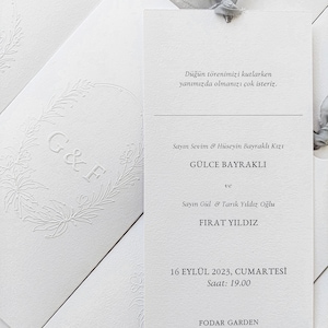 Tarjeta de invitación, invitaciones de boda, invitación de boda de lujo, papel premium, impresión en relieve, invitación con cinta de gasa