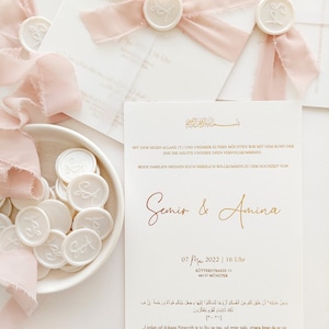 Invito di nozze in carta velina, inviti di nozze, invito di nozze di lusso, carta pregiata color avorio, sigilli di ceralacca, nastro di chiffon,
