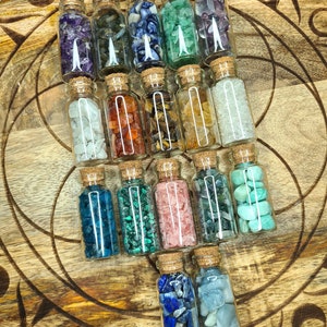 Crystal Chip Jars | Mini Crystal Jars | Crystal Chips | Mini Jar of Crystals | Crystal Chip Bottle | Mini Gemstones | Spell Jars | Glass Jar