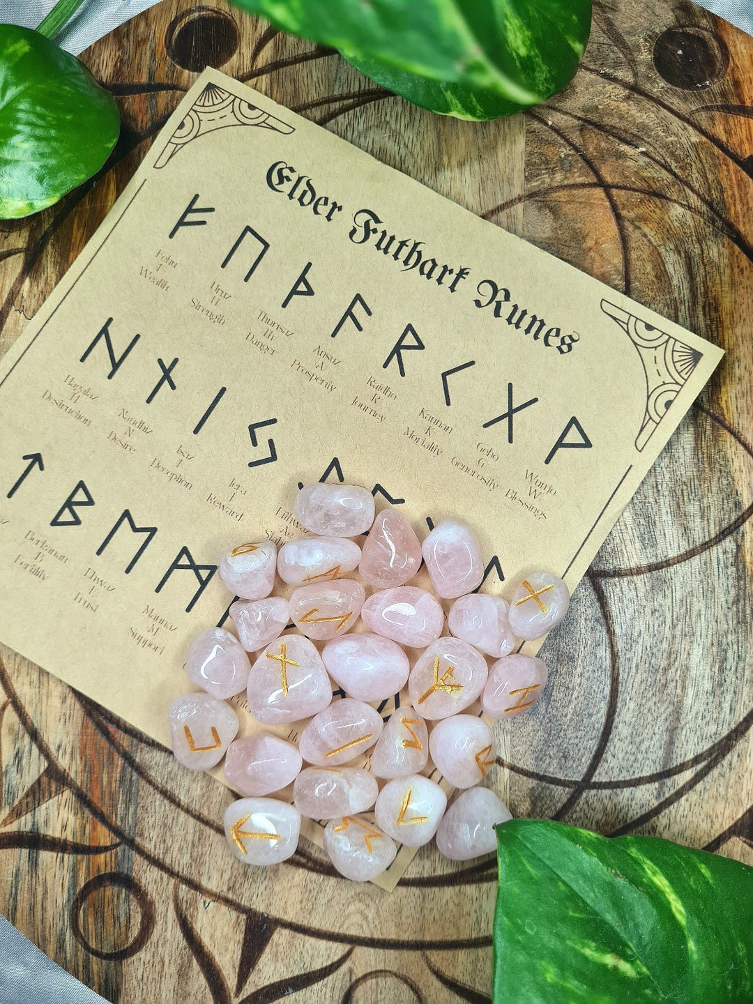 Runes Runes Set Crystal Runes Set Divination Tool wiccan Runes Etsy