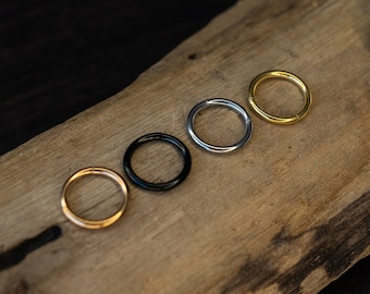 Anneau de septum minimal uni en acier inoxydable dans TOUTES les couleurs et toutes les tailles Sélecteur de septum avec charnière de calibre 16 de 1,2 mm - Nez - Lambi - Oreille