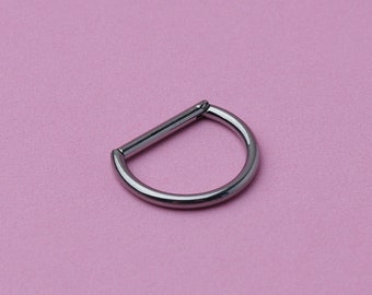 Einzigartige Septum Clicker, D-förmige Septum Clicker, Septum Schmuck, Septum Ring, Septum Hoop