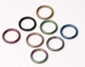 Titanium Clicker Hoops All Colours & Sizes, Minimal Septum Ring - Ear Clicker Endless Hoops Sleeper Segment clicker - Nose - Conch - Ear