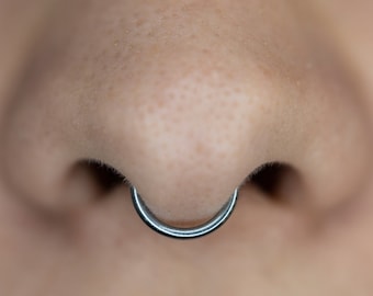 Silber Titan Implant Clicker Silber Hoops in allen Größen - Septum Clicker 16 Gauge 1,2mm Scharniere - Nase - Muschel - Ohr