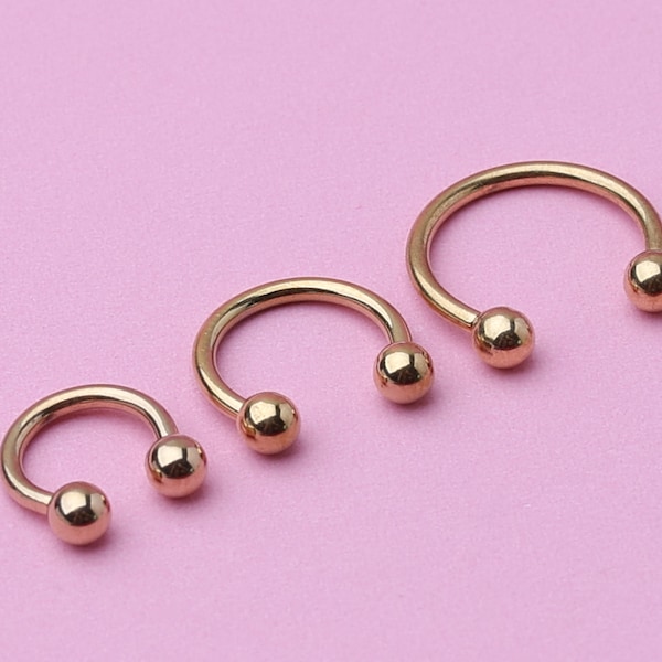 Gold Horseshoe Septum Ring, Cartilage Piercing, Septum Piercing, Helix Piercing, Nose Hoop, Daith Earring, Body Jewelry