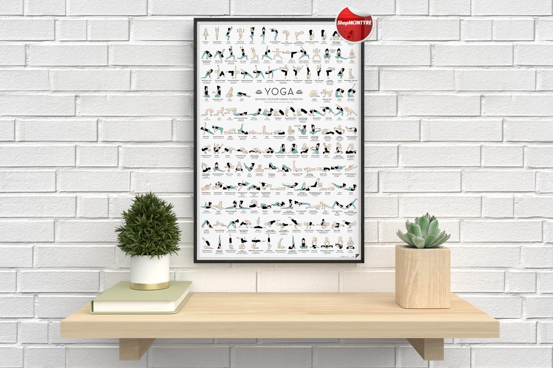 Yoga Poster 150 Yoga Poses Wall Art 150 Poses Your Body Etsy