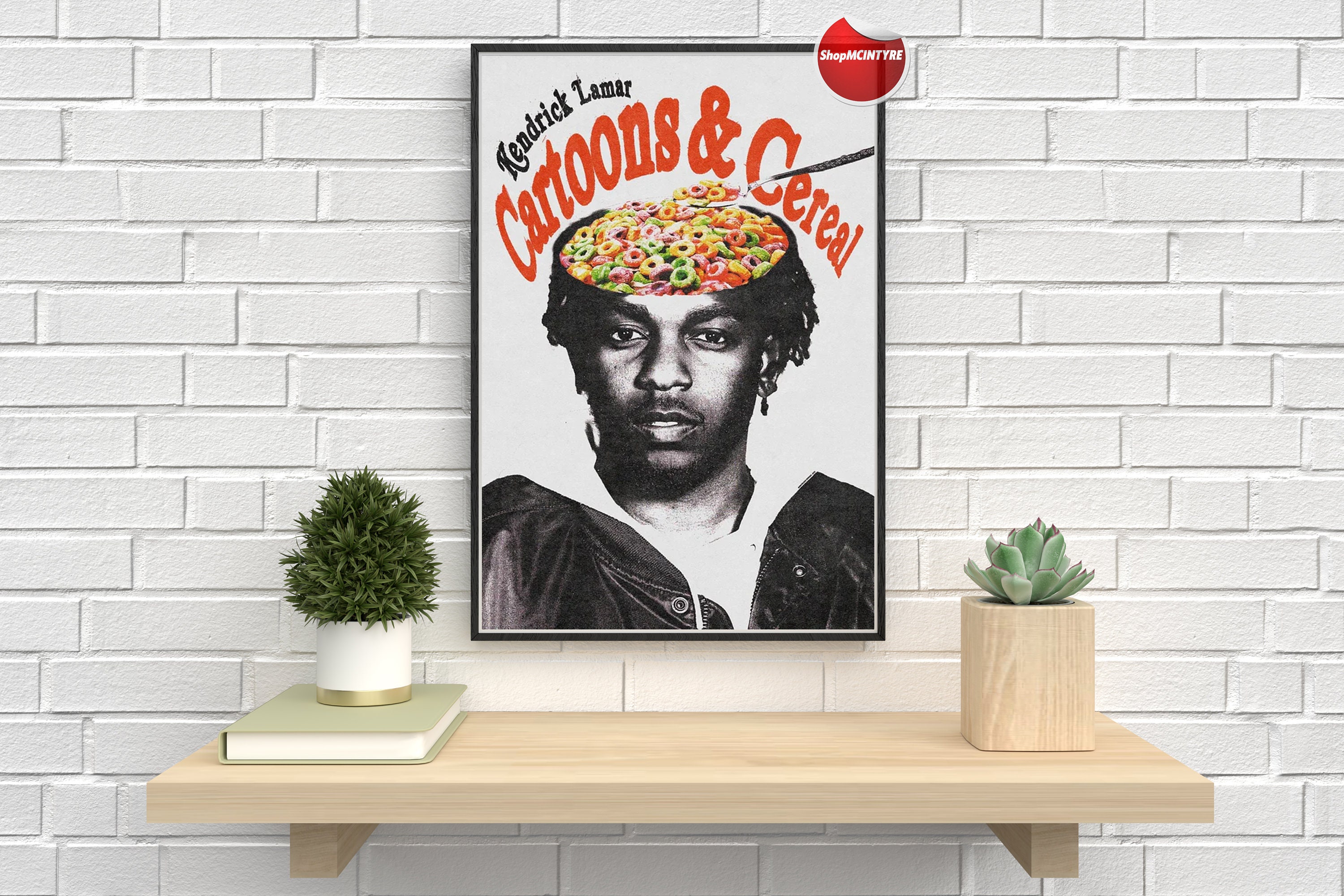 K Lamar 'Cartoons and Cereal' Poster - Music Album Cover Art Print Posters