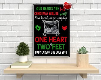 Personalized Pregnancy Announcement Poster Print - Personalized Baby Sonogram Wall Art - Pregnancy Gift Idea, Mother's Day Pregnancy Poster