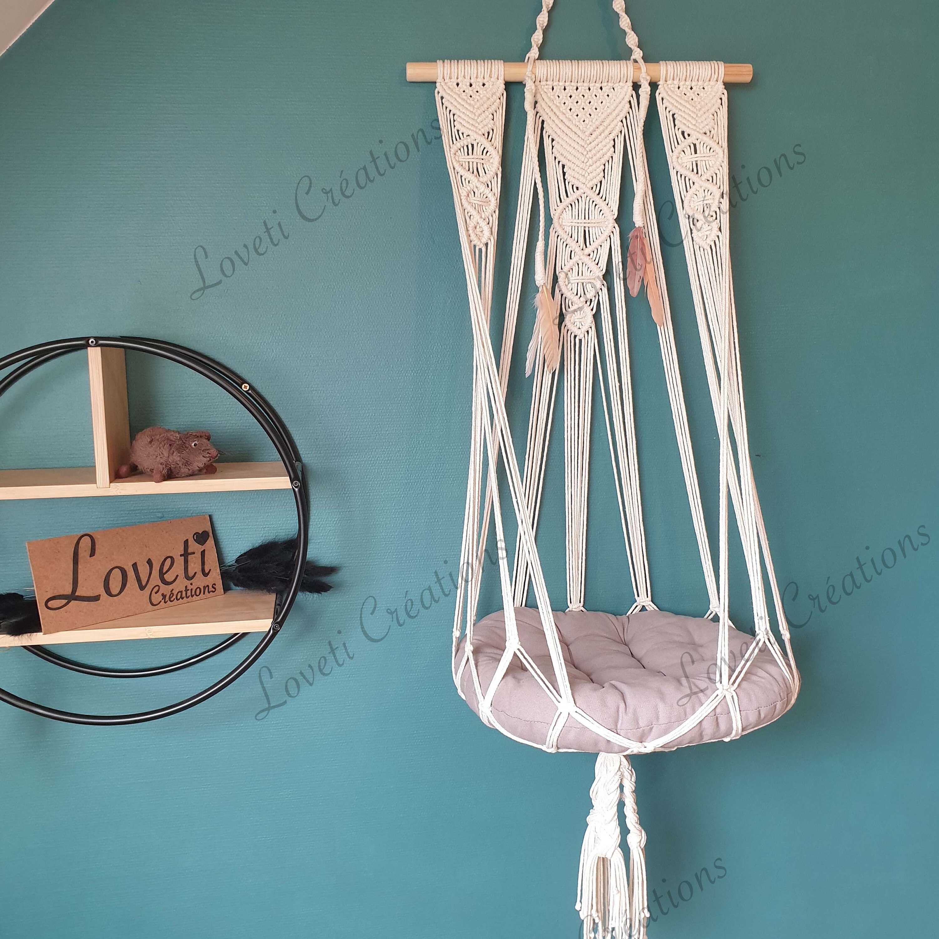 hamac Pour Chat En Macramé/Panier
