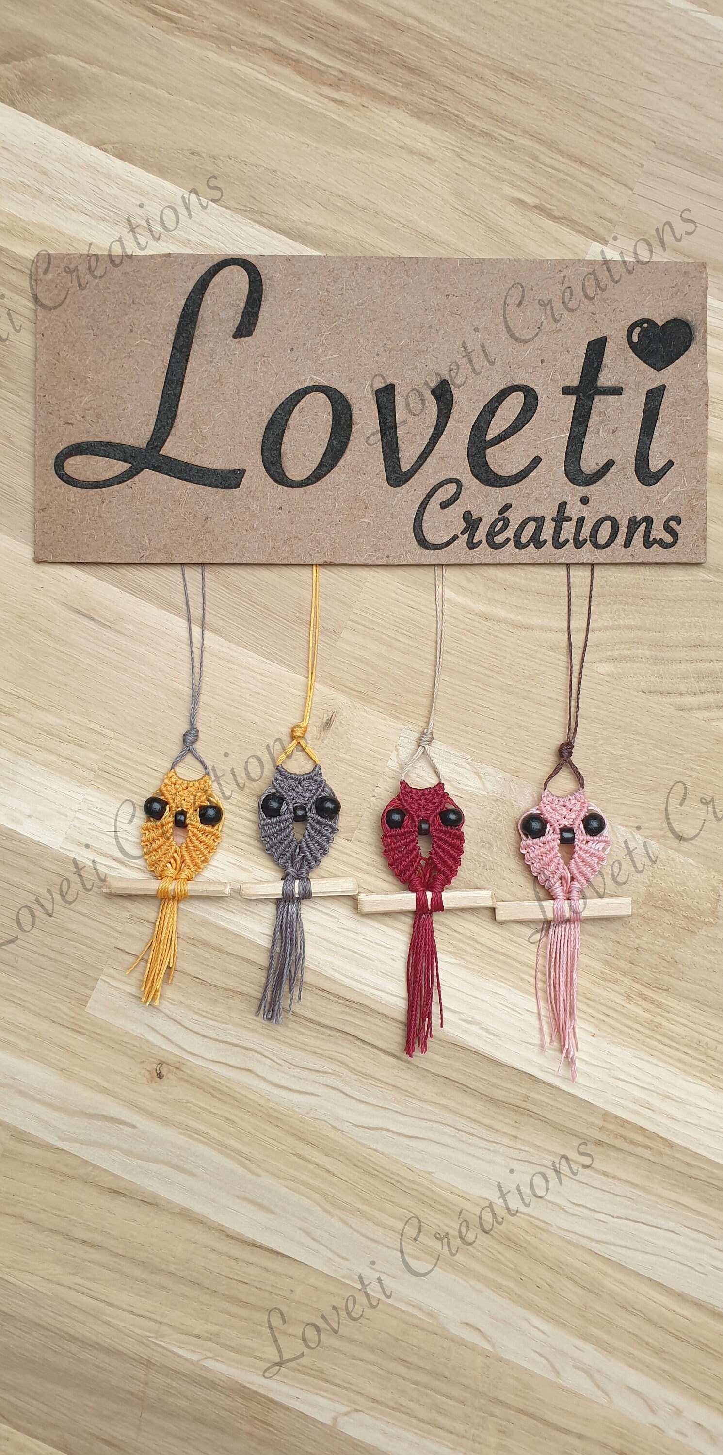 Hibou à Suspendre/Diffuseur Huiles Essentielles Voiture Hibou en Macramé