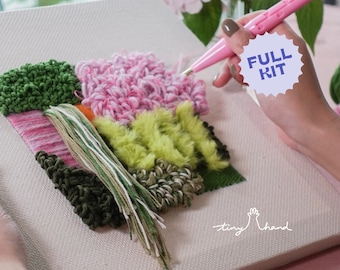 Punch Needle Start Kit 「Garden on June 1st」- All Materials Included - Textured Wall Decor