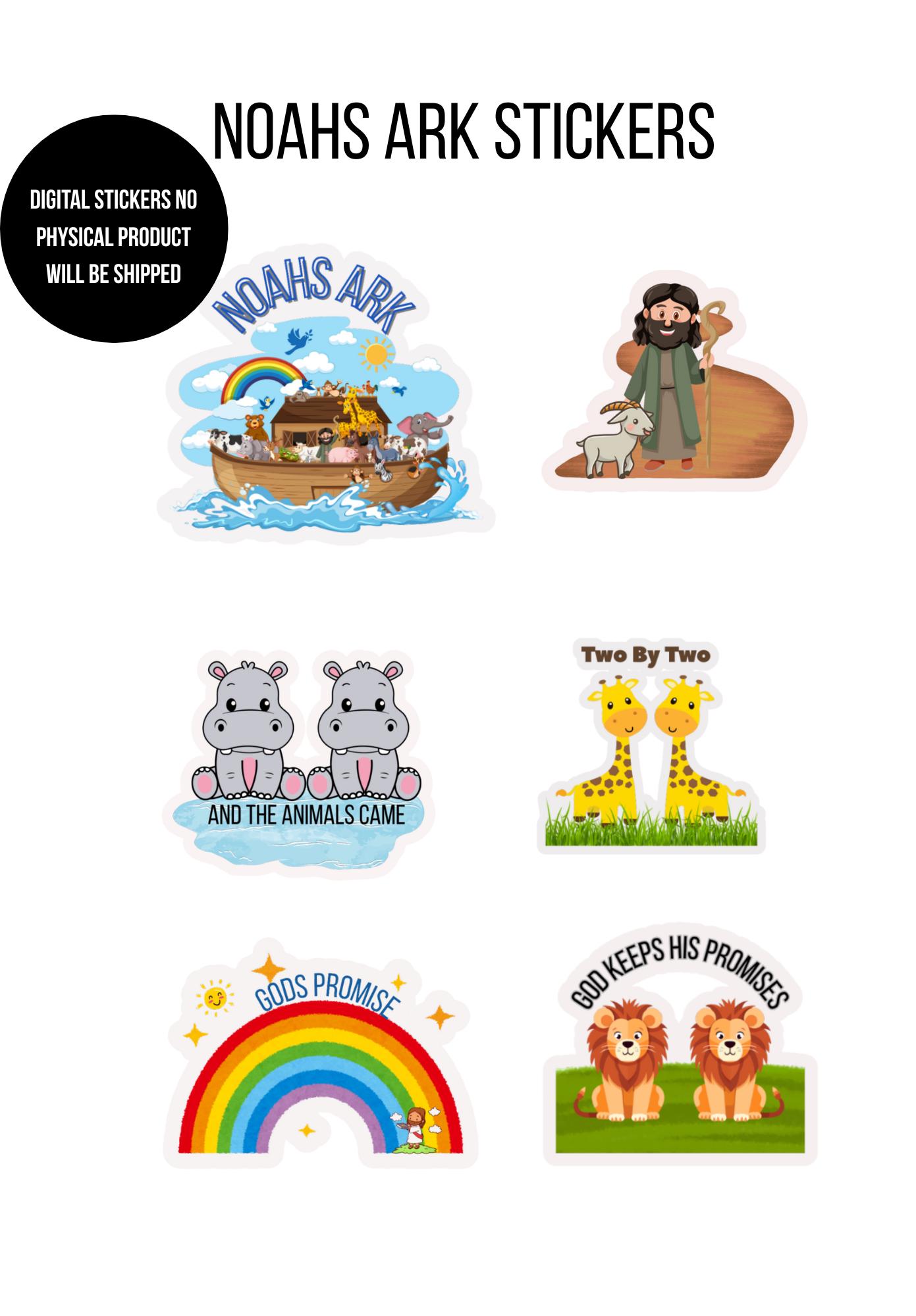 Printable Sunday School Noahs Ark Stickers Christian Faith Based ...