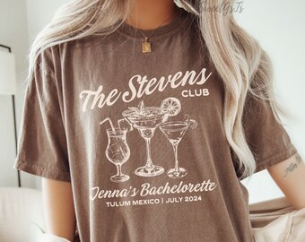 Luxury Bachelorette Merch, Comfort Colors Bachelorette Tshirts, The Bach Club, Cocktail Social Club, Bridal Party Shirts, Wedding Shirts