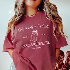 A Perfect Match Bachelorette Party Shirts, Custom Bach Club Shirts, A Match Made in Heaven Shirt, Personalized Bride Tee, Luxury Bach Merch
