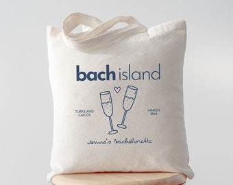 Bach Island Bachelorette Tote Bags, Custom Bachelorette Tote Bags, Custom Location Tote, Lover Bachelorette, Luxury Bachelorette Merch