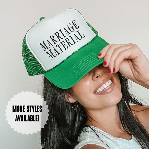 Marriage Material Hat, Marriage Material Foam Trucker Hat, Bride to Be Snap Back, Future Mrs, Funny Bride Hat, Engagement Gift, Bride Cap