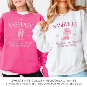 Nashville Bachelorette Sweatshirt, Cowgirl Bachelorette Sweatshirt, Personalized Luxury Bachelorette, Custom Bride Crewneck, The Bach Club