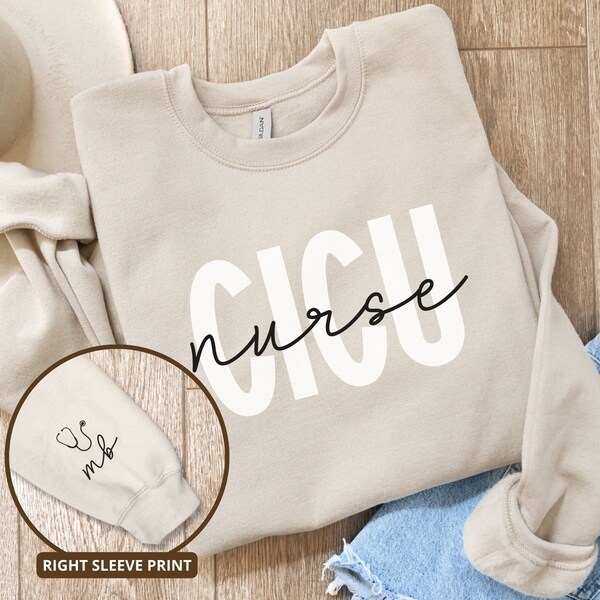 CICU Nurse Sweatshirt, Nurse Monogram Sweatshirt, Cardiovascular Intensive Care Unit, Custom Nurse Sweatshirt, Nurse Crewneck, CVICU