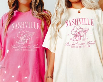 Custom Nashville Bachelorette Shirts, Bachelorette Cocktail Club Tshirts, Personalized Bride Shirt, Custom Social Club Shirt, Nash Bash Tees