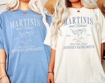 Beach Bachelorette Party Shirts, Martinis and Bikinis, Custom Bachelorette Shirts, Personalized Luxury Bachelorette, Social Club Bach Tshirt