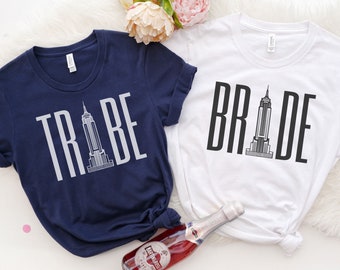 NYC Bachelorette Party Shirt, New York City Bride Tribe Shirts, Bride in the City, Big Apple Bach, Bride Squad, Matching Group T-shirts