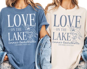 Bachelorette Party Shirts Lake, Custom Love on the Lake Bachelorette Party Tshirts, Lake Trip Shirts, Camping Bach Tshirt, Cute Bridal Tee