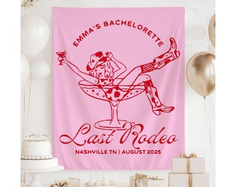 Last Rodeo Bachelorette Decorations, Nashville Bachelorette Banner, Western Bachelorette Sign, Cowgirl Bachelorette Photo Backdrop (TB25013)