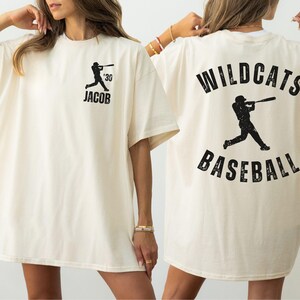 Custom Baseball Mom Shirt, Personalized Team Mom T-shirt with Kids Name & Number, Custom Mascot Baseball Game Day T-shirts, Sports Mama Tee