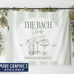 The Bach Club Bachelorette Banner, Custom Bachelorette Tapestry, Personalized Bachelorette Party Banner, Bach Club Bridal Banner (TB25022)