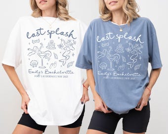 Comfort Colors® Bachelorette Party Shirts, Coastal Bachelorette Shirts, Custom Beach Bach T-shirt, Last Splash Fisherman Aesthetic Bach