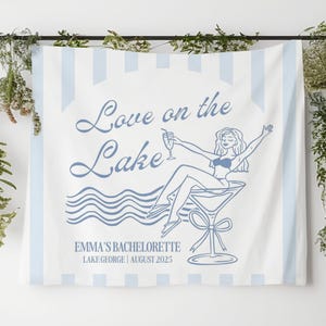 Love on the Lake Bachelorette Banner, Lake Bachelorette Decor, Love at the Lake Bachelorette Party Backdrop, Camp Bach Sign (TB25003)