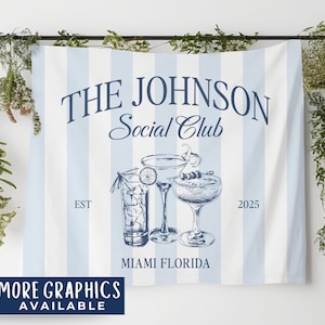 Custom Bachelorette Tapestry, Personalized Bachelorette Party Banner, Bridal Shower Decor, Social Club Bachelorette Sign