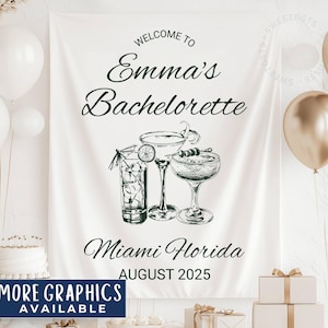 Custom Bachelorette Tapestry, Personalized Bachelorette Party Banner, Bridal Shower Decor, Social Club Bachelorette Sign