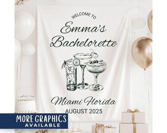Custom Bachelorette Tapestry, Personalized Bachelorette Party Banner, Bridal Shower Decor, Social Club Bachelorette Sign