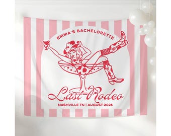 Last Rodeo Bachelorette Decorations, Nashville Bachelorette Banner, Western Bachelorette Sign, Cowgirl Bachelorette Photo Backdrop (TB25008)
