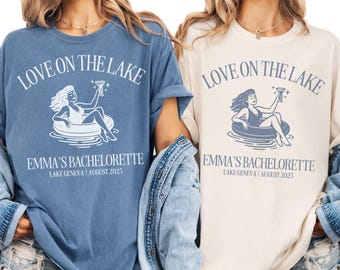 Love on the Lake Bachelorette Comfort Colors® Shirt, Custom Lake Trip Shirts, Lake Bachelorette Tshirt, Bachelorette Party Shirt Lake