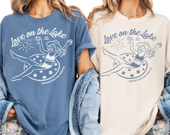 Bachelorette Party Shirts Lake, Custom Love on the Lake Bachelorette Party Tshirts, Lake Trip Shirts, Camping Bach Tshirt, Cute Bridal Tee