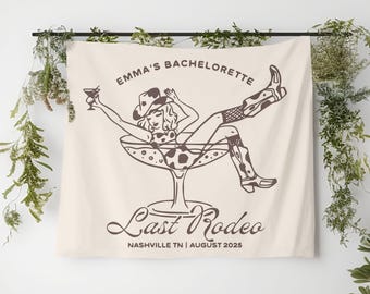 Last Rodeo Bachelorette Decorations, Nashville Bachelorette Banner, Western Bachelorette Sign, Cowgirl Bachelorette Photo Backdrop (TB25013)