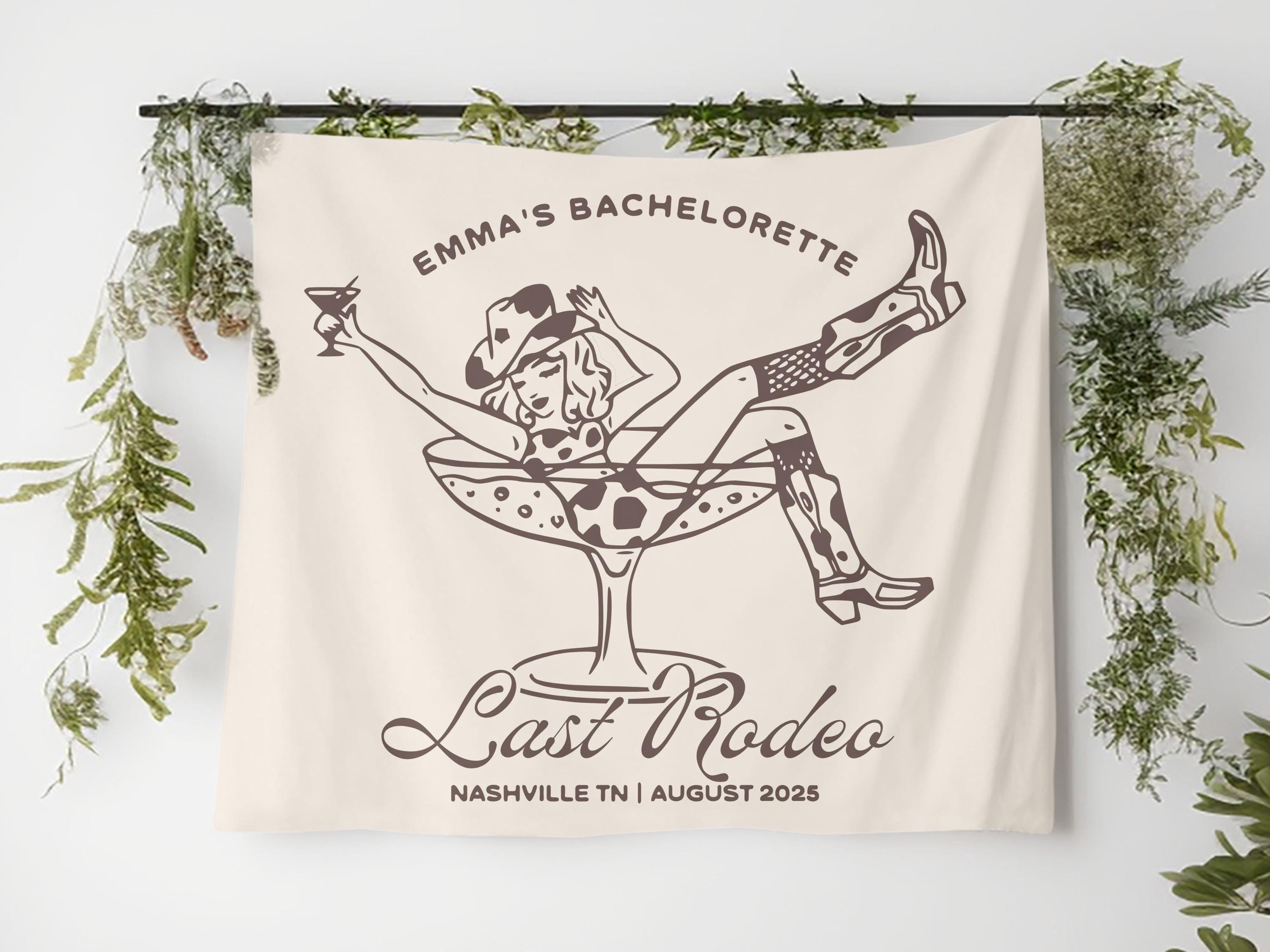 Last Rodeo Bachelorette Decorations, Nashville Bachelorette Banner, Western Bachelorette Sign, Cowgirl Bachelorette Photo Backdrop (TB25013)