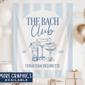 The Bach Club Bachelorette Banner, Custom Bachelorette Tapestry, Personalized Bachelorette Party Banner, Bach Club Bridal Banner (TB25022)