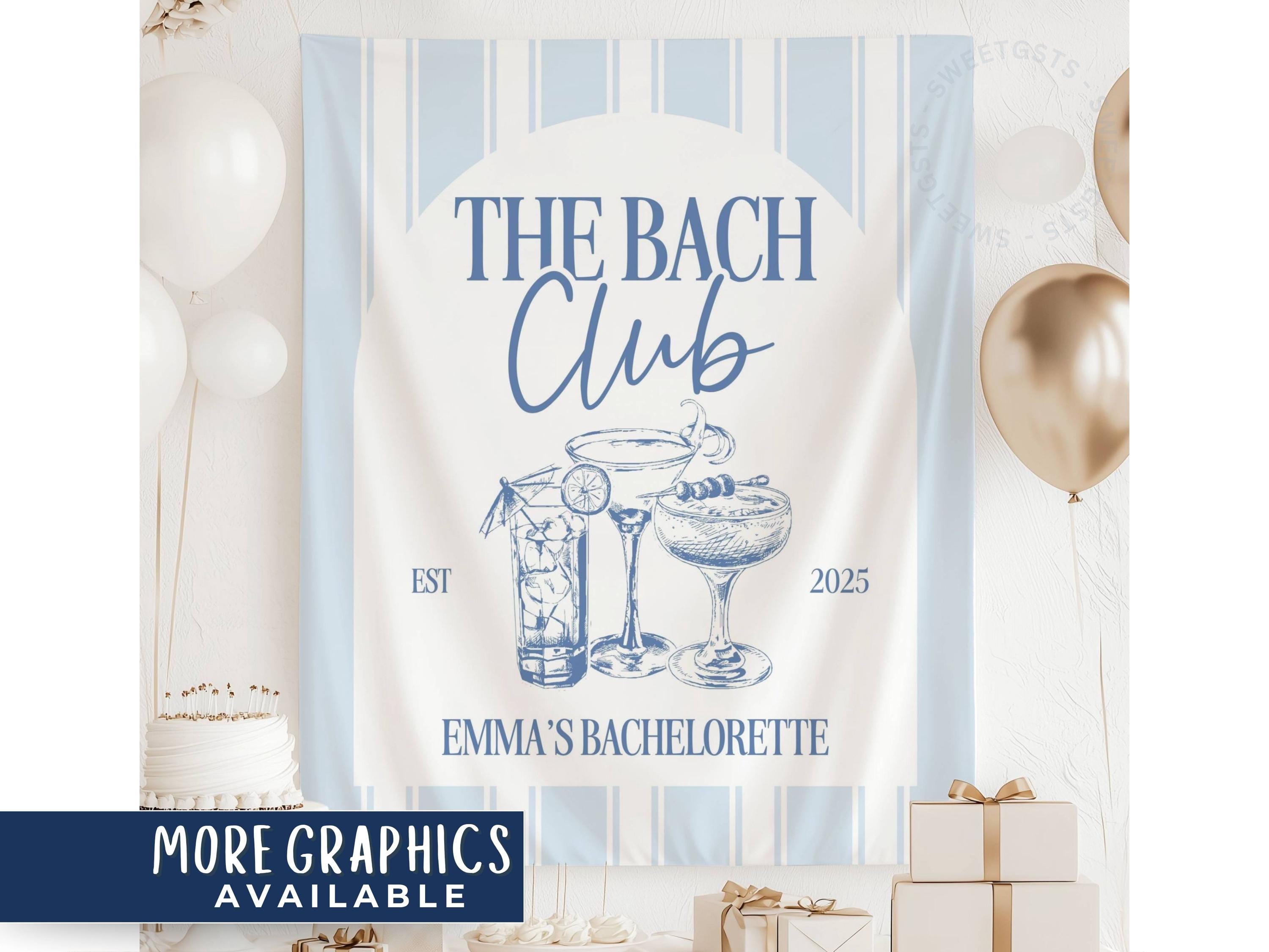The Bach Club Bachelorette Banner, Custom Bachelorette Tapestry, Personalized Bachelorette Party Banner, Bach Club Bridal Banner (TB25022)
