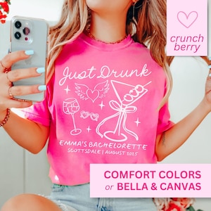 Bachelorette Party Shirts, Drunk in Love Bachelorette Party Shirts, Custom Location Bachelorette Tshirts, Just Drunk, Bridal Party Shirts