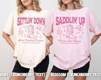 Custom Last Rodeo Bachelorette Shirts Same Cowboy Forever Last Hoedown Country Bach Nashville Bachelorette Party Cowgirl Bridal Party Shirts