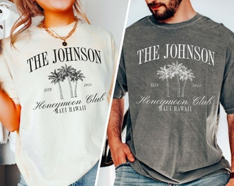 Honeymoon Shirt, His and Hers Shirts, Just Married Tshirt, Preppy Honeymooning Shirt, Matching Couple Outfit, Mr and Mrs Vacation Shirts