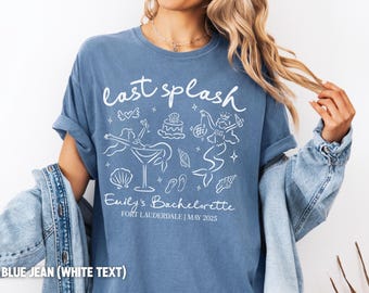 Comfort Colors® Bachelorette Party Shirts, Coastal Bachelorette Shirts, Custom Beach Bach T-shirt, Last Splash Fisherman Aesthetic Bach